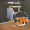81snQAqMj4L._SL1500_ Happer Premium Clothes Stand for Drying with Wheels | Portable | 3 Layer Rack for Balcony | Foldable Wings | 24 Hanger Rods | Anti Rust Steel Metal (Orange | Prince Jumbo)